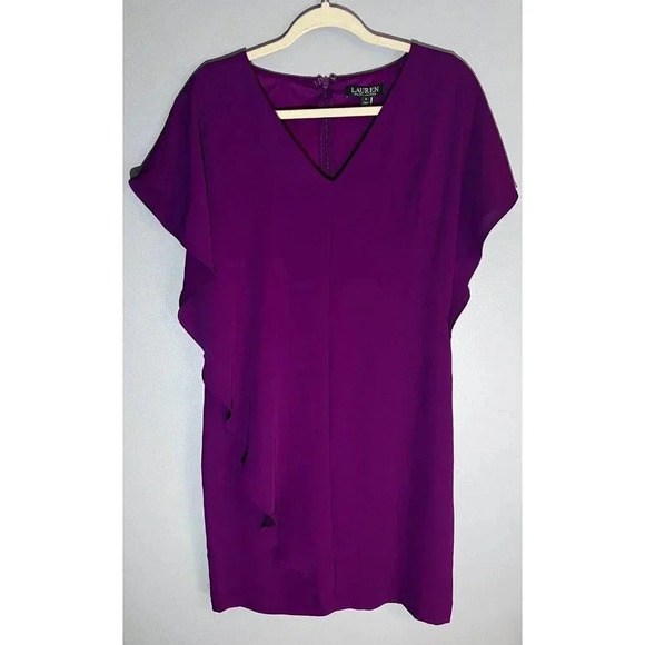 Lauren Ralph Lauren VIVID VIOLET Cocktail Party Dress Size 2 NEW - Picture 1 of 10